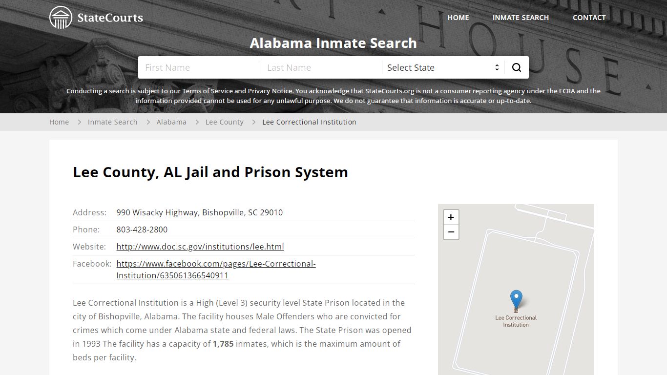 Lee Correctional Institution Inmate Records Search, Alabama - StateCourts